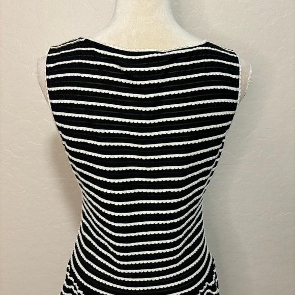 Max Studio Black and White Striped Sleeveless Scoop Neck Drop Waist Dress Size M - Picture 5 of 10
